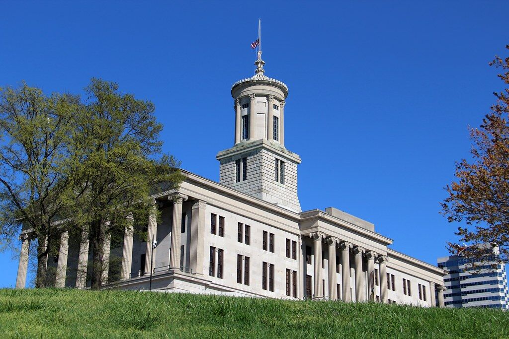 A view of the Tennessee State Capitol building.