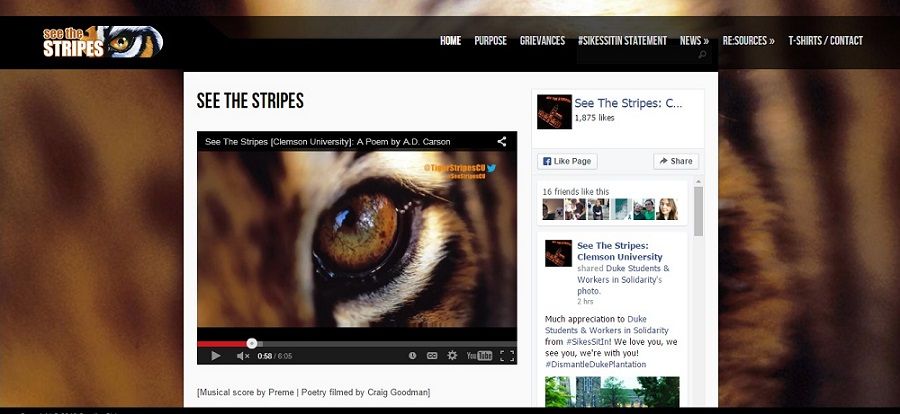 The+See+the+Stripes+movement+began+when+A.D.+Carson%2C+one+of+the+Clemson+Five%2C+published+a+video+of+the+same+name.
