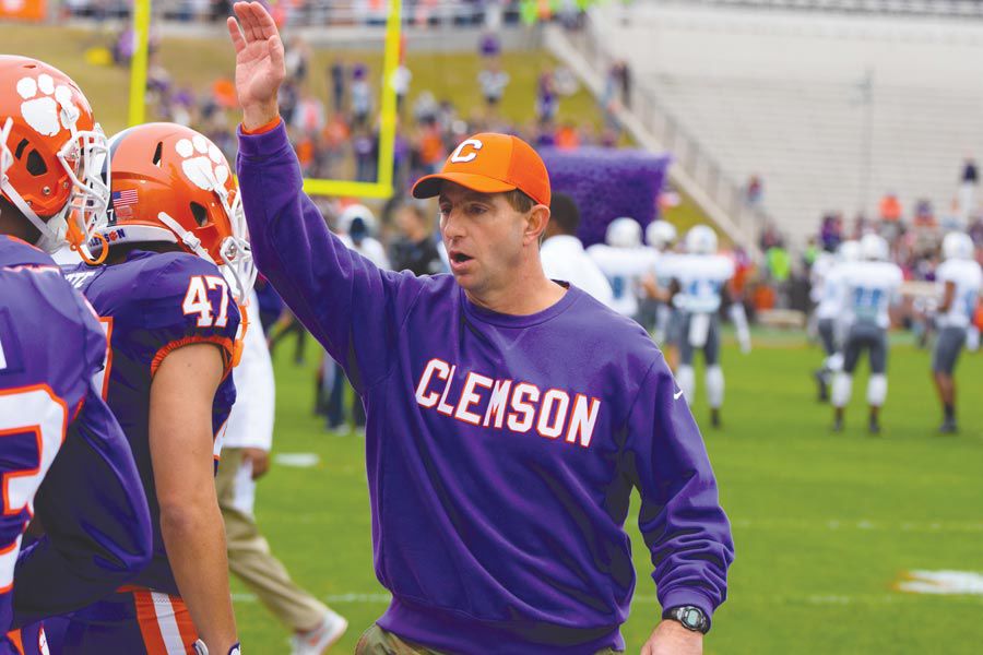 Dabo+Swinney+and+the+Clemson+Tigers+will+face+conference+foes+Florida+State+and+Louisville%2C+along+with+out+of+conference+games+against+Texas+A%26amp%3BM+and+South+Carolina+in+search+of+their+fourth+consecutive+College+Football+Playoff+appearance.