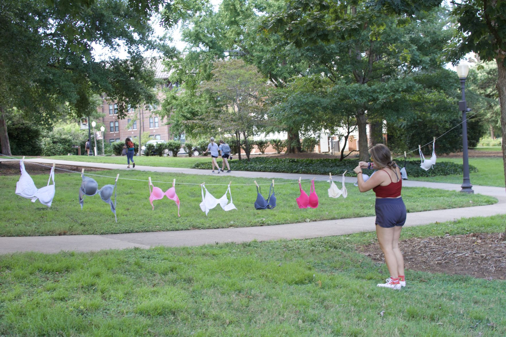 Clemson student uses embroidered bras to tell #MeToo stories