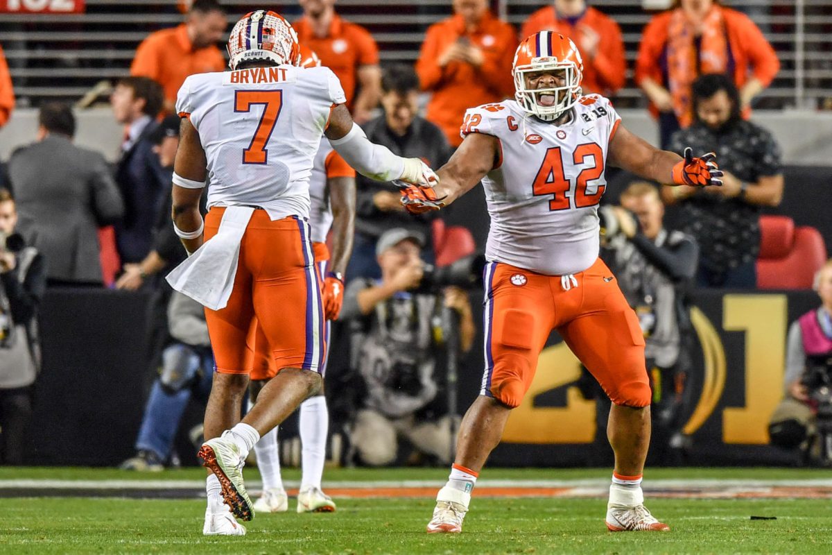 Austin Bryant (7) and Christian Wilkins (42) were dominant forces in Clemson's explosive win over Alabama. The defensive linemen were members of one of the best defensive fronts in the history of college football, and now have the hardware to prove it.&#160;