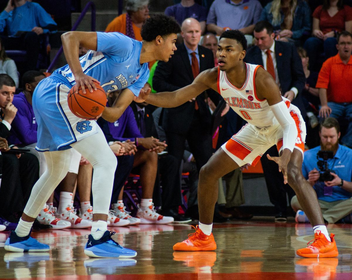 Clemson guard Clyde Trapp (0) will be a key contributor for the 2019-2020 Clemson basketball team.&#160;