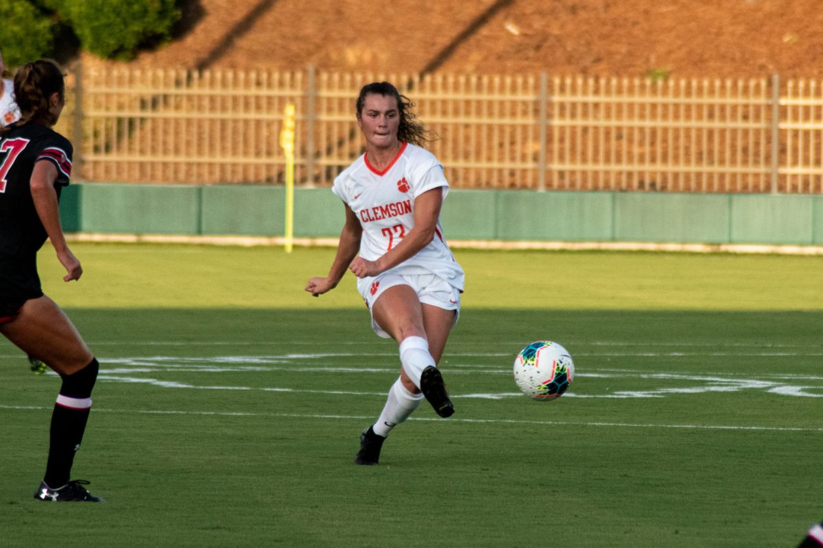 Clemson midfielder Caroline Conti (23) makes a pass in a win over Utah.&#160;