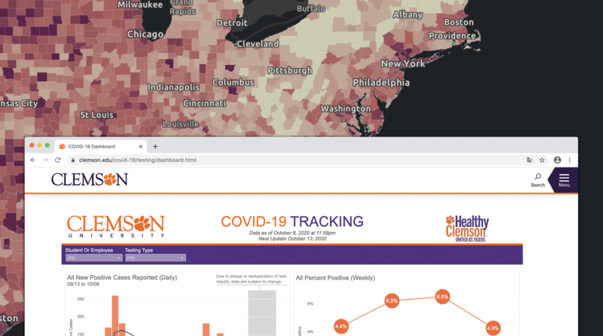 Clemson University's COVID-19 dashboard presents all important COVID-19 information and statistics to students, faculty, staff and the community.&#160;