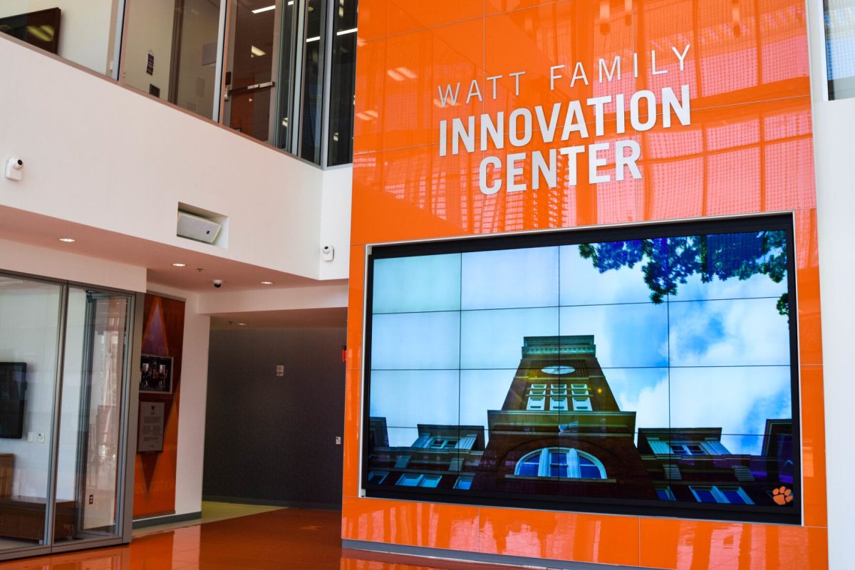 The Watt Family Innovation Center is one of the new academic buildings on Clemson's campus, established in 2016 after more than $25 million in corporate donations.