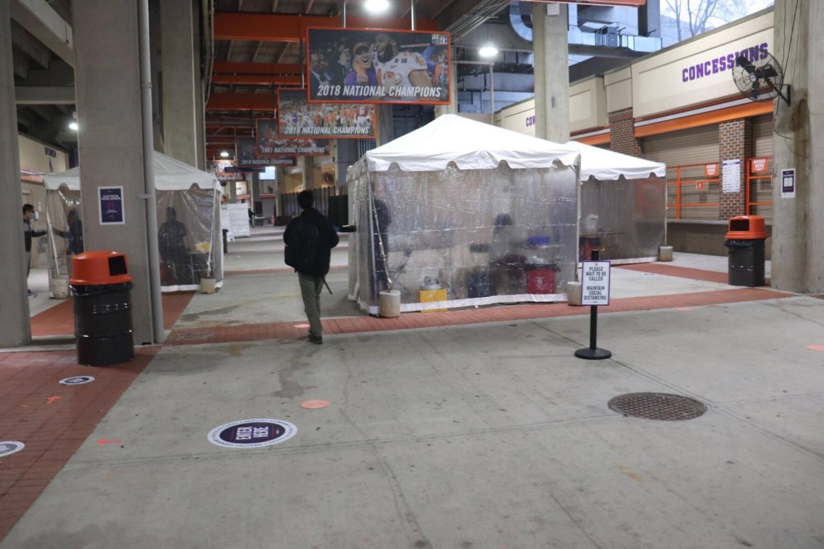 With basketball season in full swing at Littlejohn Coliseum, Clemson's COVID-19 testing site has been moved to the concourse at Gate 13 of Memorial Stadium.