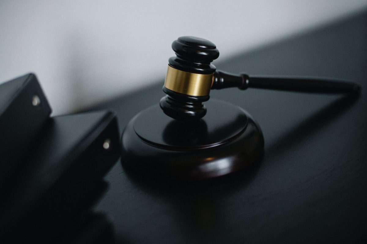 A gavel rests on a desk.&#160;