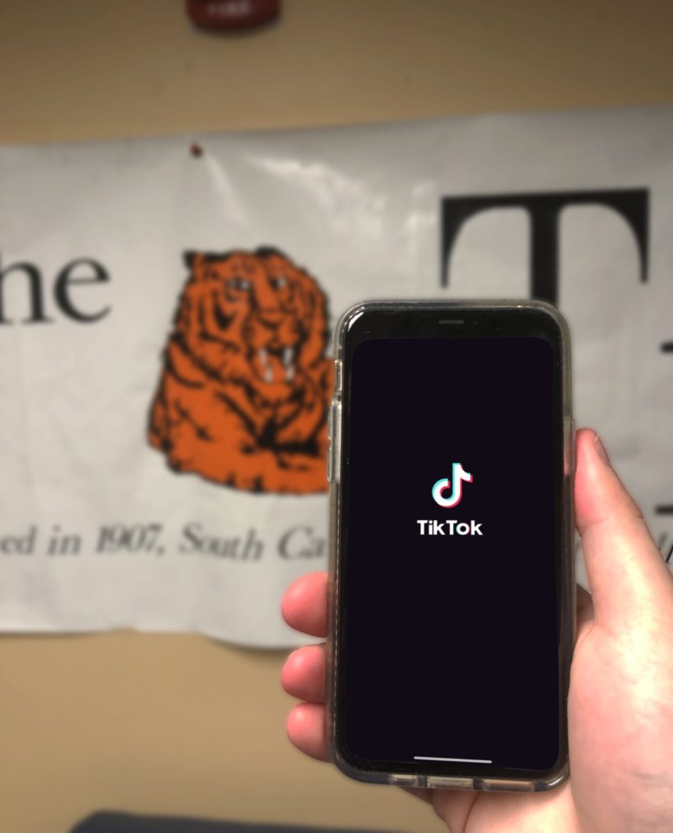 An Iphone features the TikTok application. 