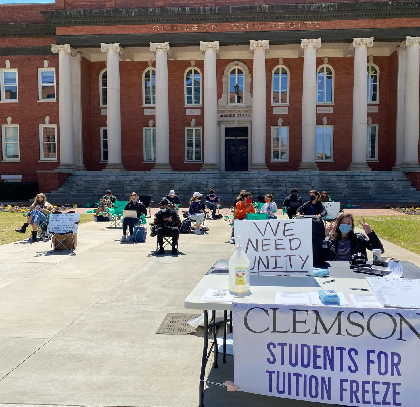 Students hold sit-in at Sikes Hall