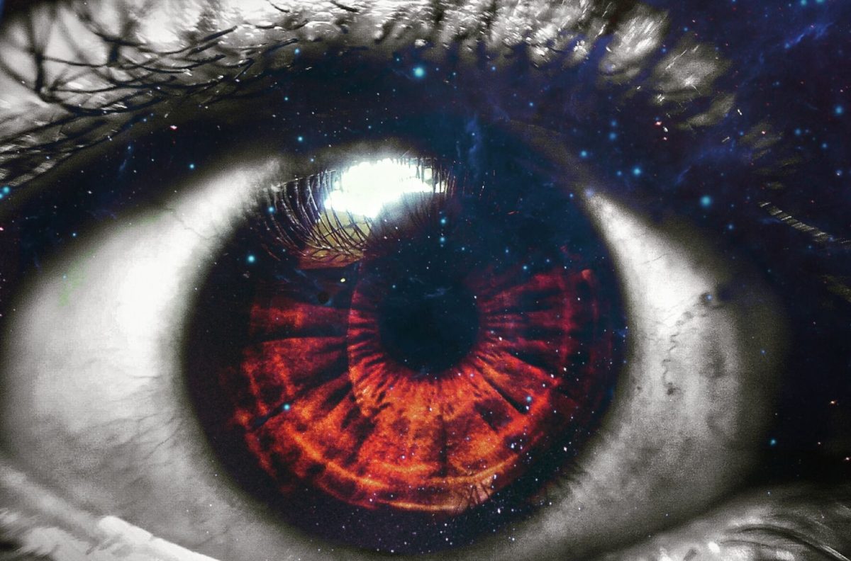 An eyeball stares into the stars