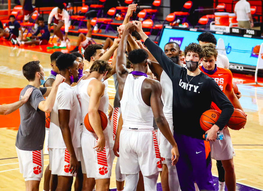 Pregame huddle before SC State game.