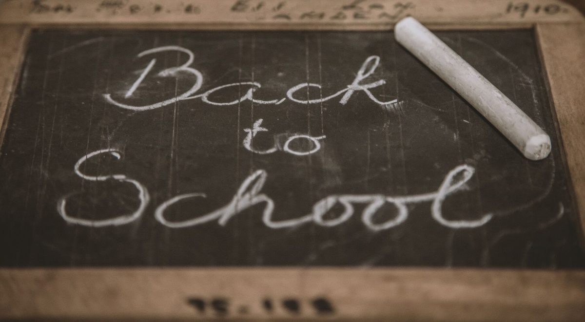 "Back to School" message on chalkboard