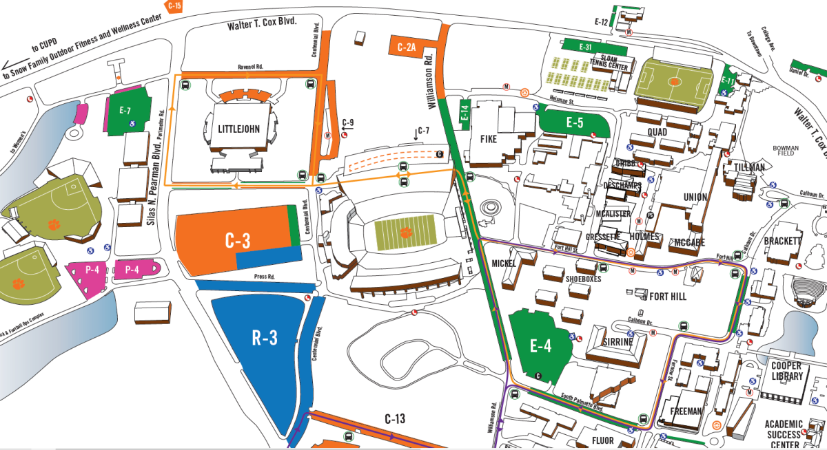 Map of parking on campus