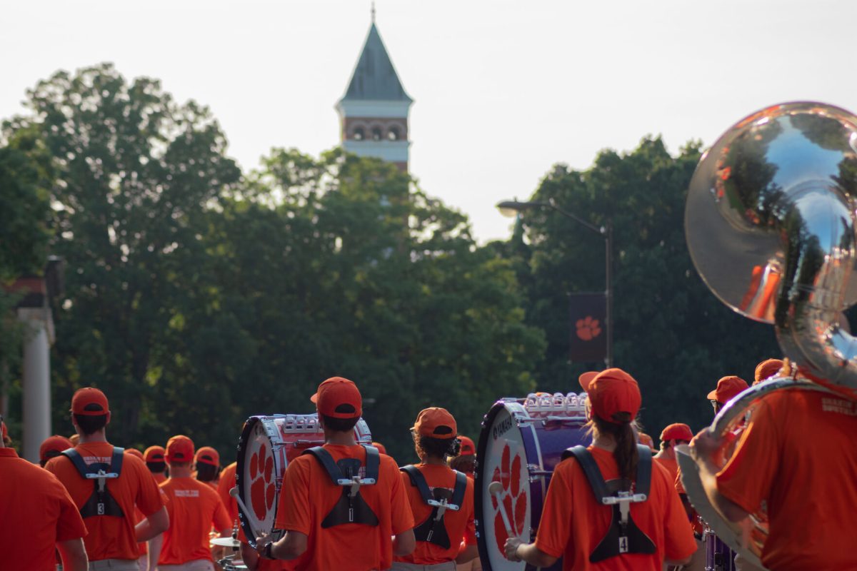 Clemson's First Friday Parade tradition returned this year without skipping a beat under the theme of "Stronger Together", acknowledging the collective need to beat COVID-19. Tiger Band and numerous other student organizations, groups and Clemson fanatics marched in the event on Friday evening.