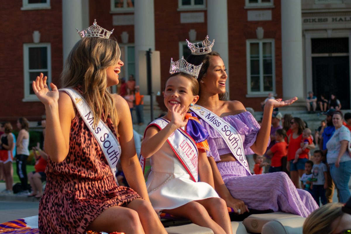 From left to right, the 2021 pageant winners: Miss South Carolina Julia Herrin, Little Miss South Carolina Mills Sanders and Miss South Carolina Teen&#160;Dabria Aguilar.