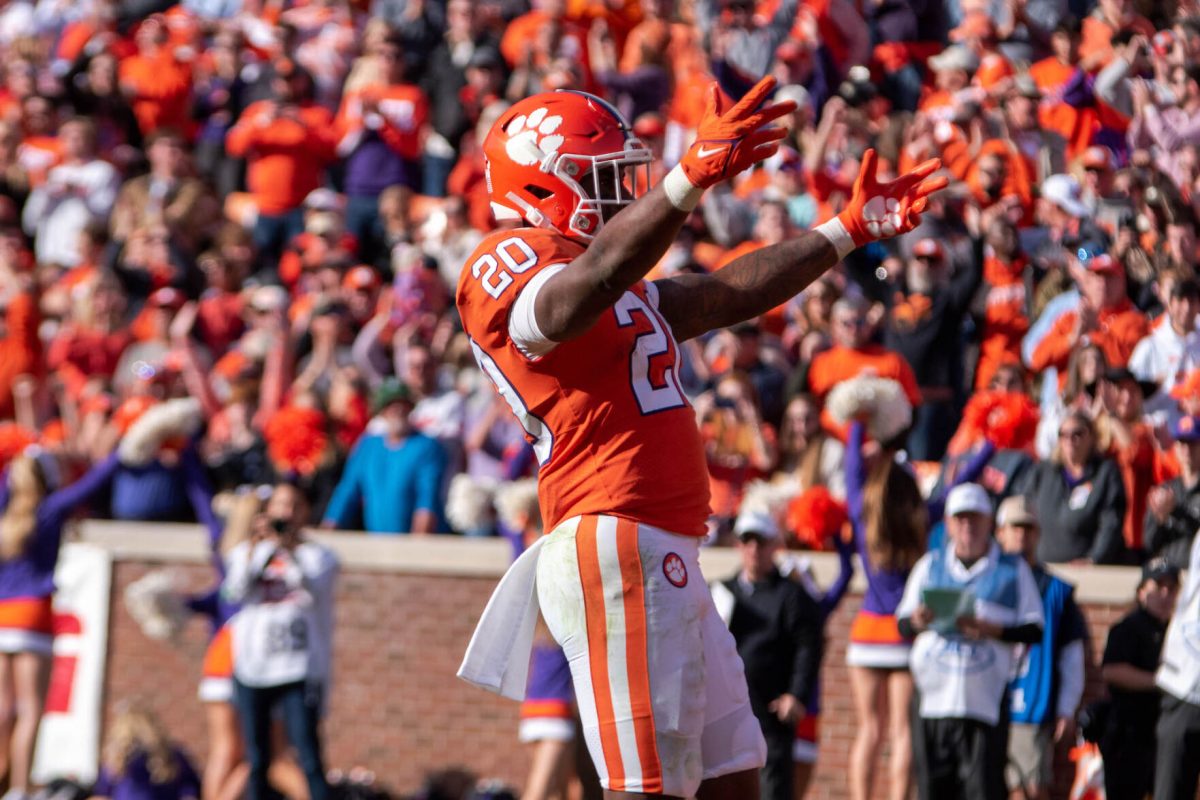 Kobe Pace (20) has helped jumpstart the Clemson offense into one of the best rushing teams in college football.