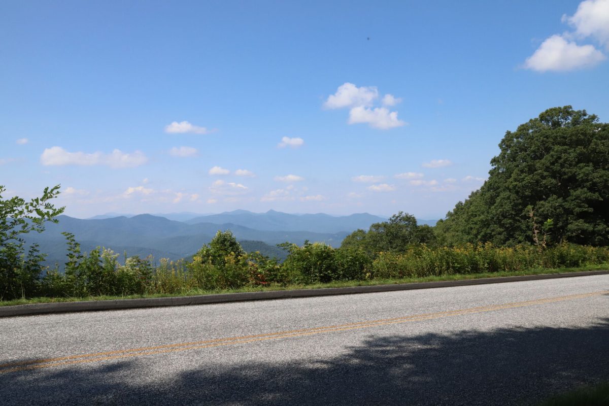 The Blue Ridge Parkway provides stunning mountain vistas like this one over the Hominy Valley. 