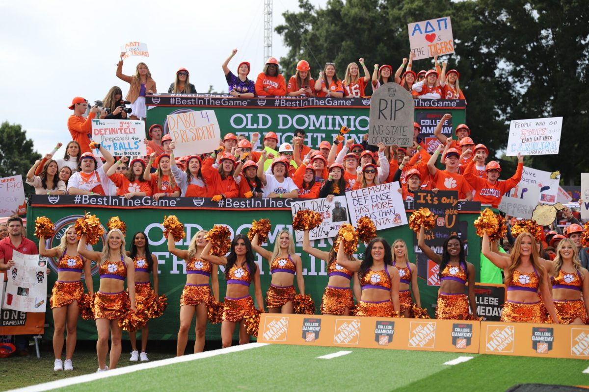 Clemson fans and the Rally Cats at College GameDays appearance at Clemson on Oct. 1, 2022. 
