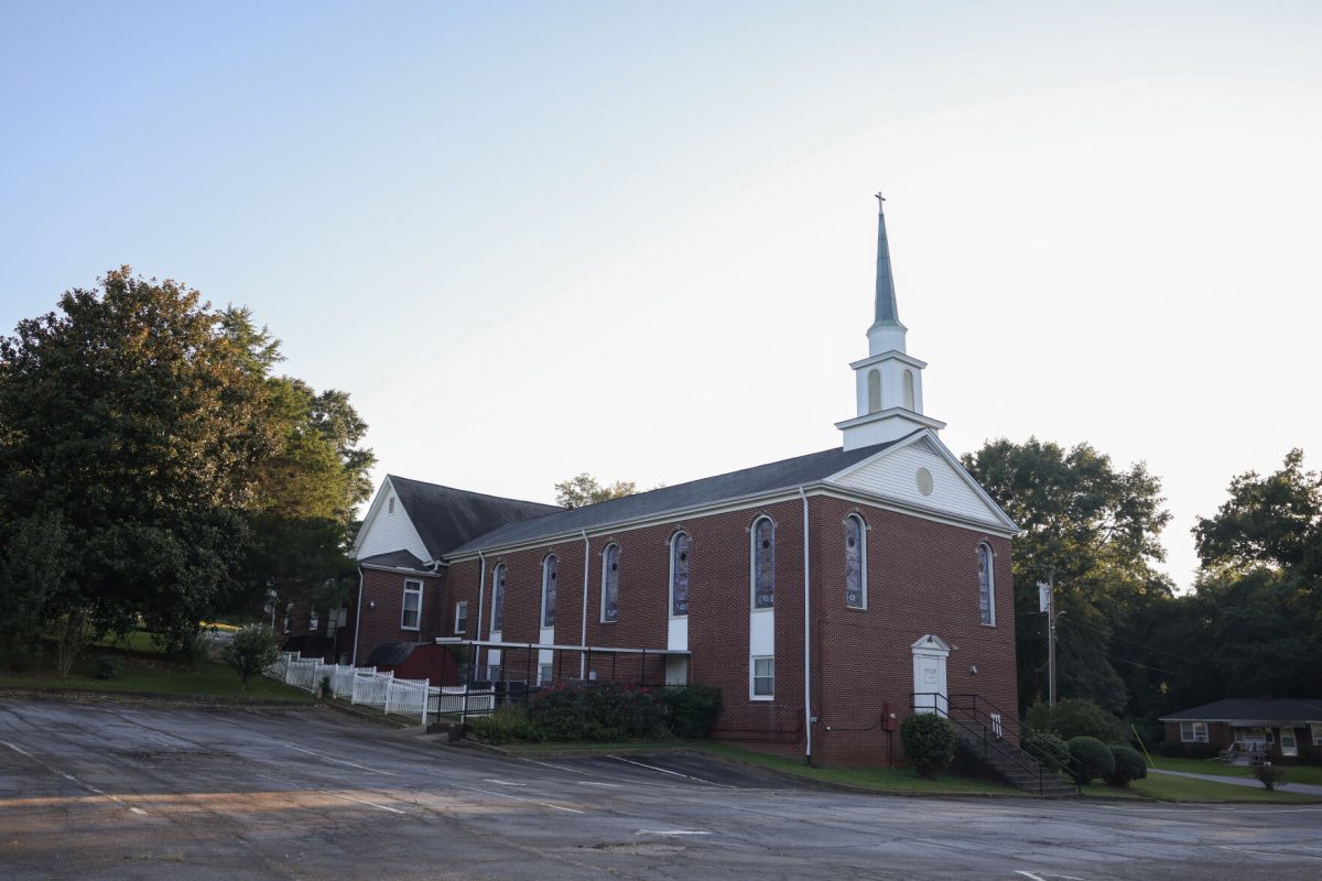 The parking lot of Golden View Baptist Church at 105 Church Street in Clemson.