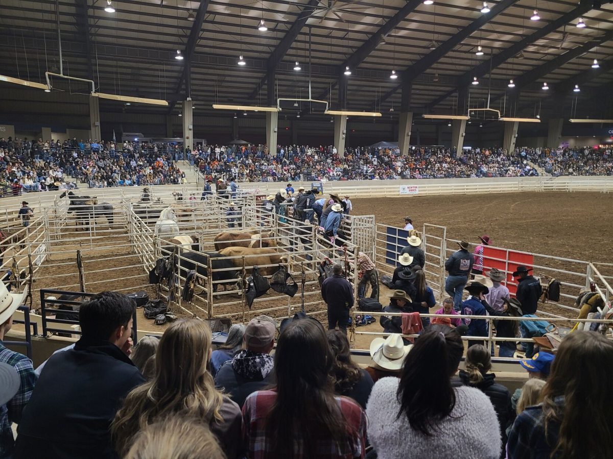 Inside the T Ed. Garrison Arena during the rodeo.