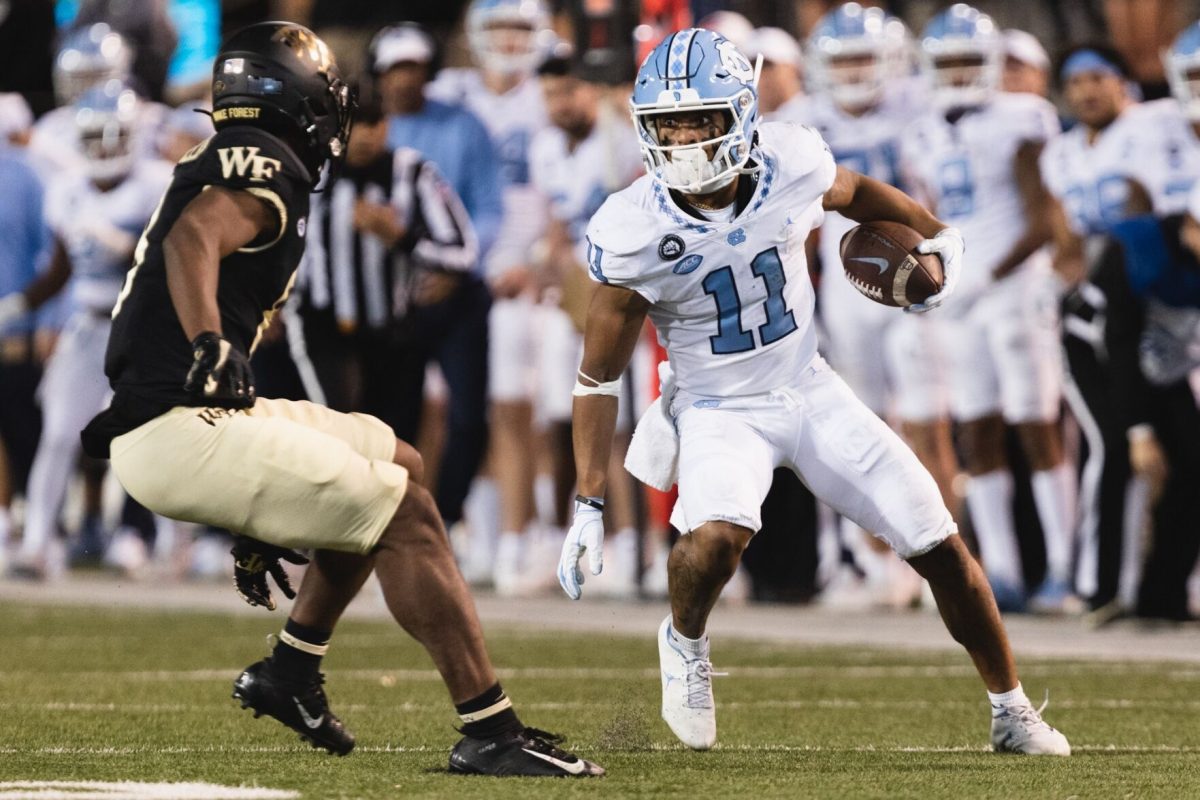 North Carolina wide receiver Josh Downs (11) will be a focal point for Clemsons defense in the 2022 ACC Championship game on Saturday, Dec. 3.