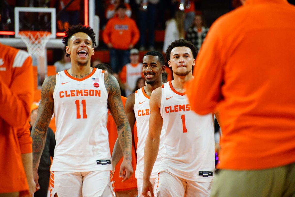 Clemson guard Brevin Galloway (11) has signed an NIL deal with an underwear company after sustaining a brutal groin injury. 