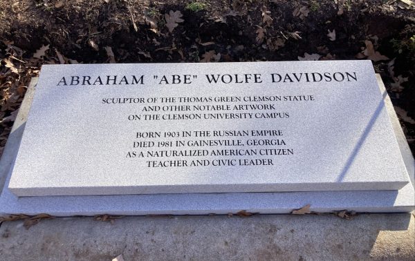 A new monument for Abraham “Abe” Wolfe Davidson was recently placed in front of Old Main to honor his accomplishments.