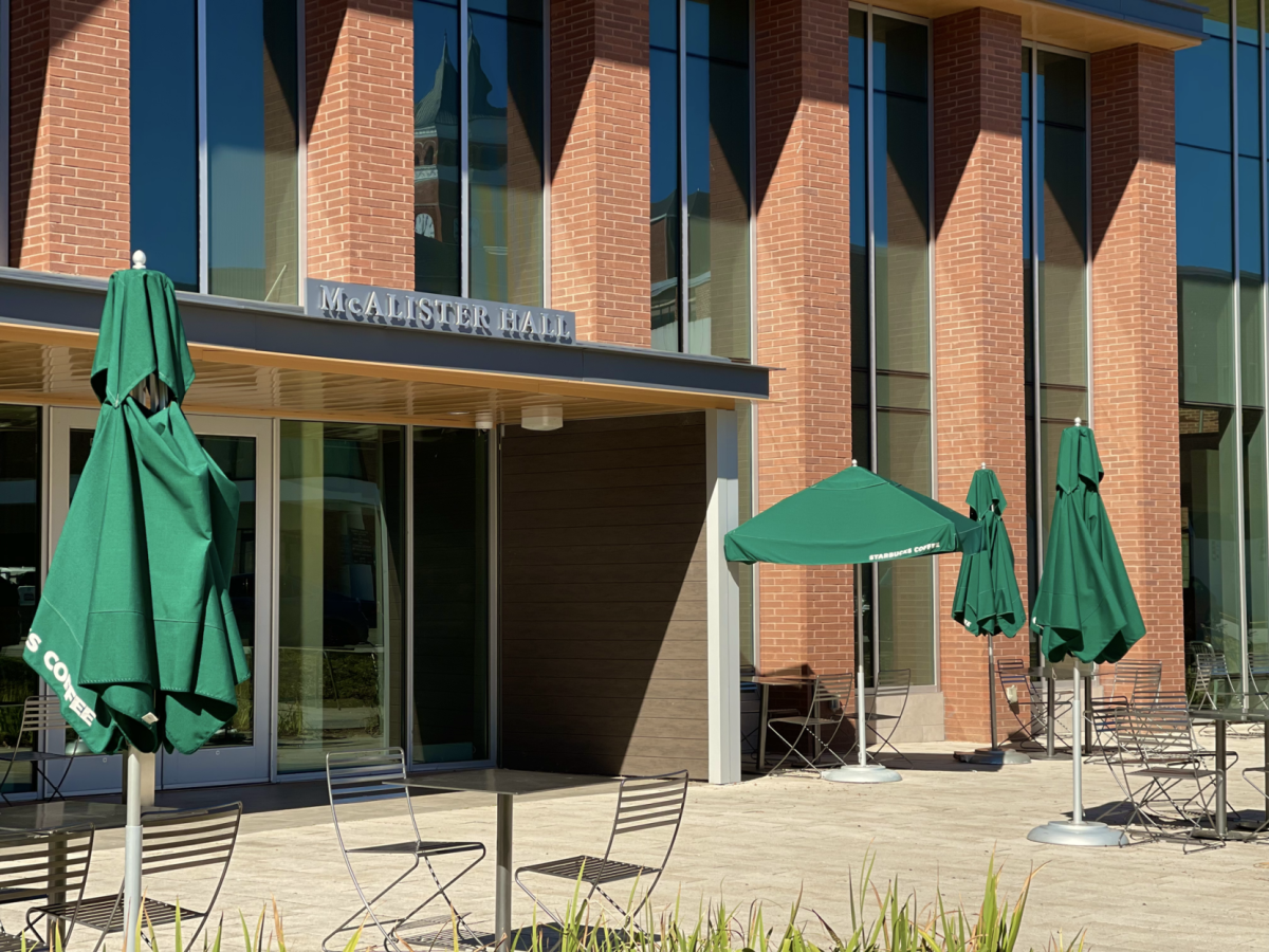 The exterior of McAlister Dining Hall.