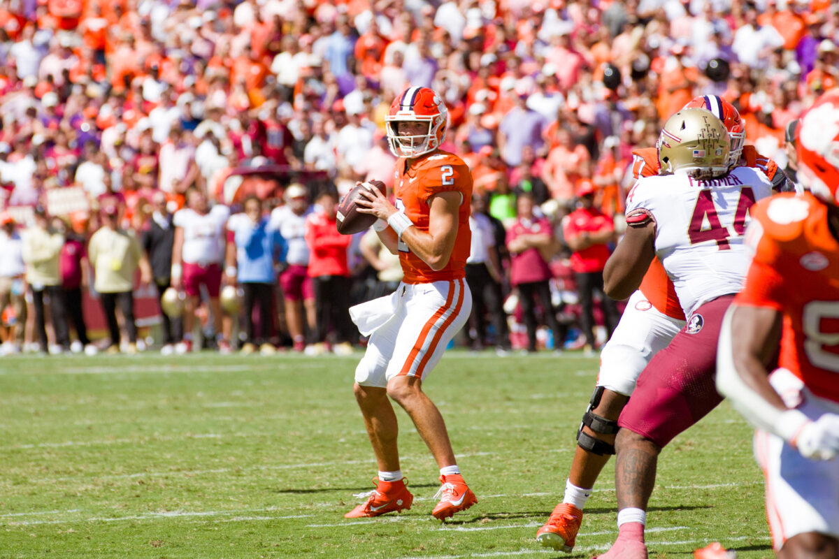 Klubnik completed 25 of 38 pass attempts for 283 yards and one touchdown against Florida State on Saturday, Sept. 23. 