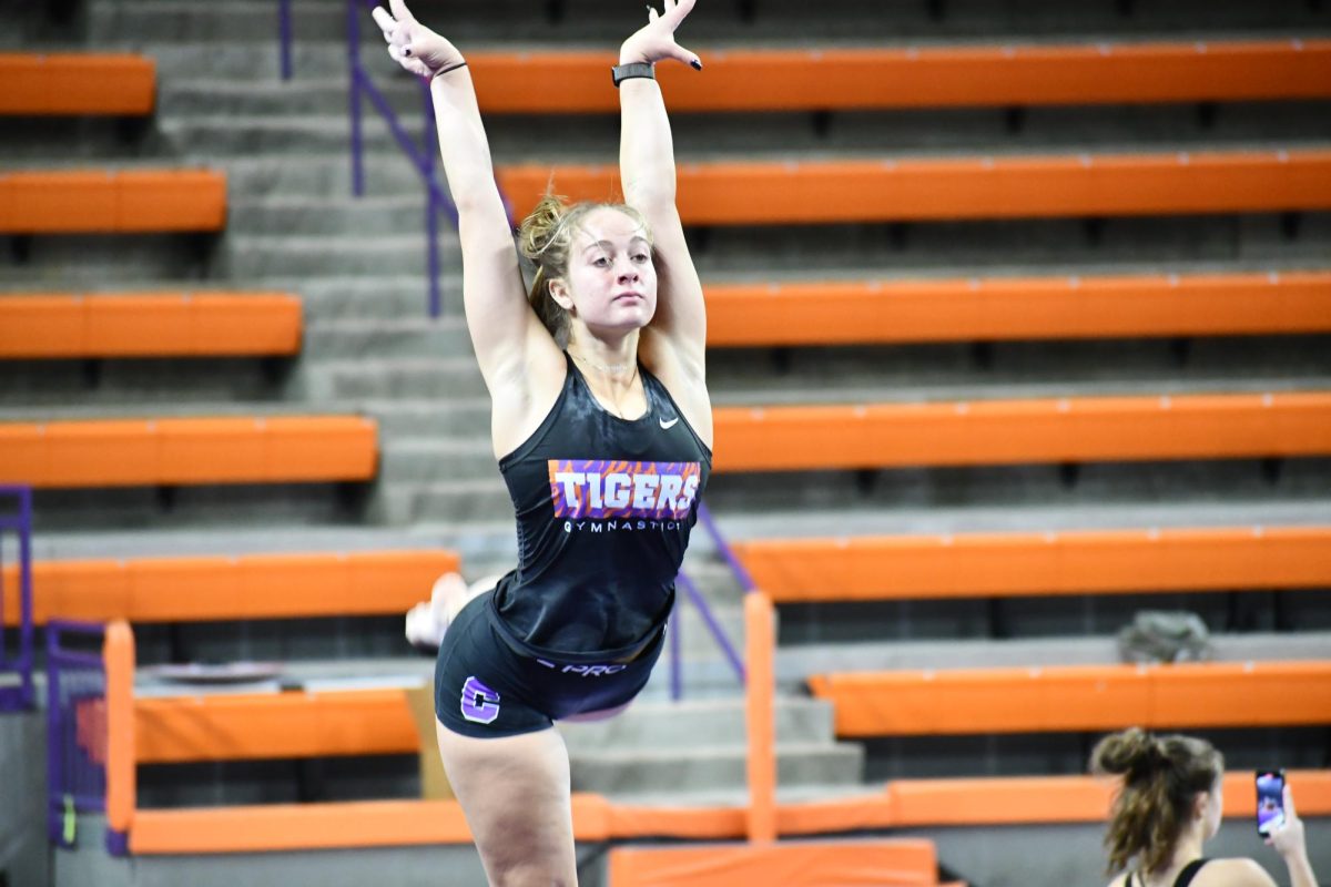The inaugural Clemson gymnastics team practices in Littlejohn Coliseum on Oct. 17, 2023. The Tigers have their first competition on Friday, Jan. 12, 2023.