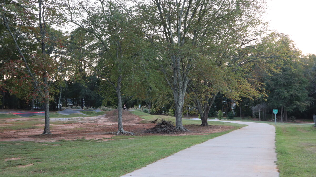 Skaters have enjoyed the pump track at Clemson Park, right next to where the skate park is planned to be built. Its right along the first segment of the Green Crescent Trail, completed this September, which connects to campus.