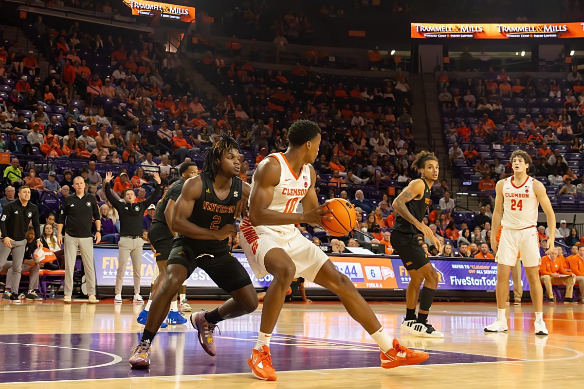 Clemson forward RJ Godfrey (10), pictured against Winthrop on Monday, is already off to a great start this season.