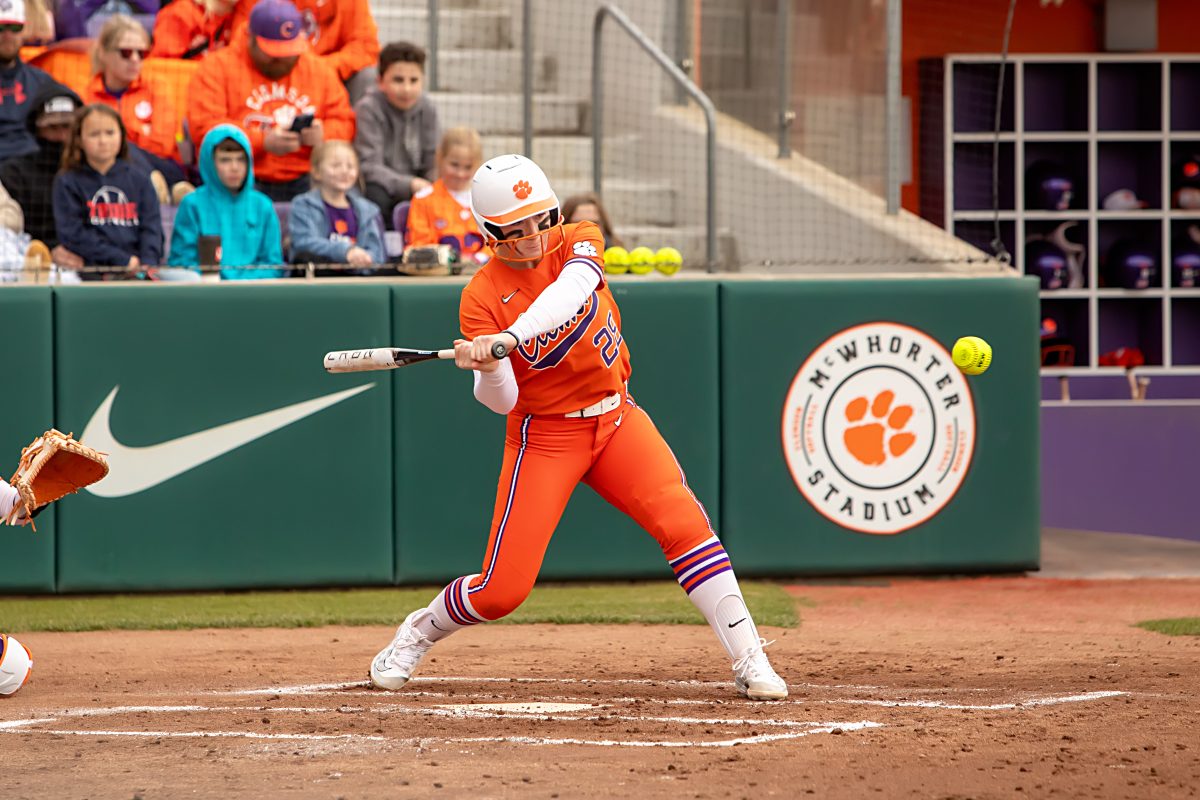 Second baseman Maddie Moore led the Tigers with two runs and three RBIs to defeat the Charlotte 49ers 8-5. 