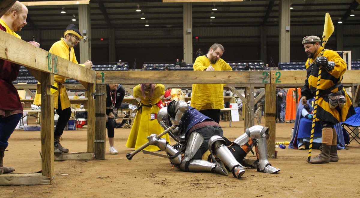Knights do battle during intense one-on-one competitions at Carolina Carnage.