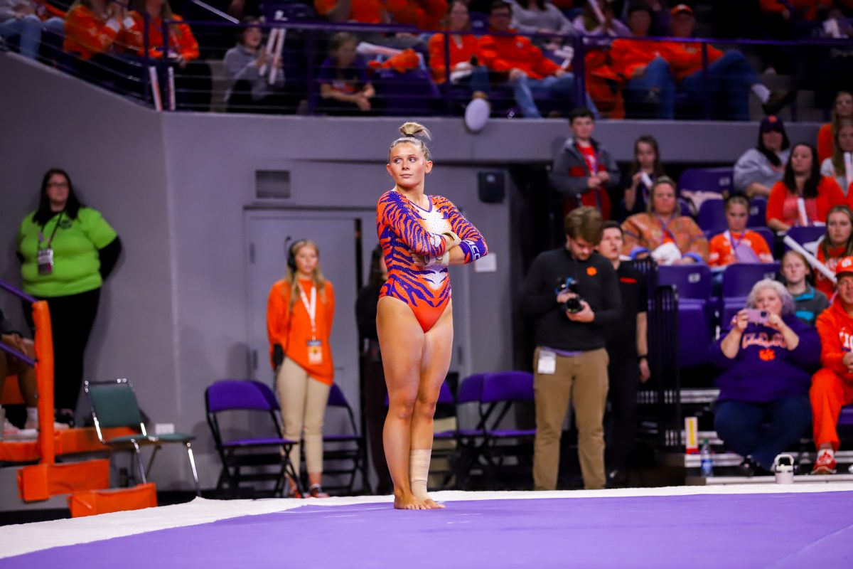 Redshirt senior Rebecca Wells has been a major contributor for the Tigers the entire season, most recently leading the team in both floor and beam against the Wolfpack with a 9.900 and 9.950, respectively.