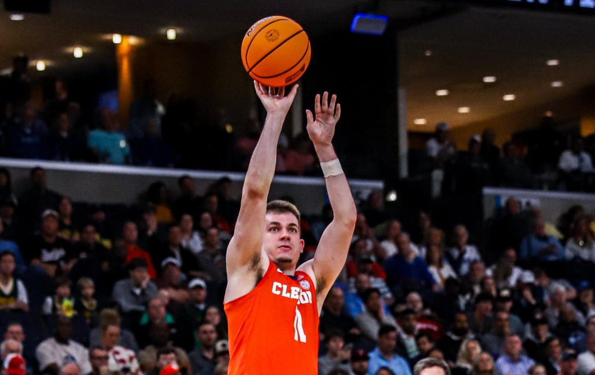 Clemson guard Joseph Girard III scored a team-high 19 points in the Tigers loss to Alabama in the Elite Eight of the NCAA Tournament on March 30, 2024.
