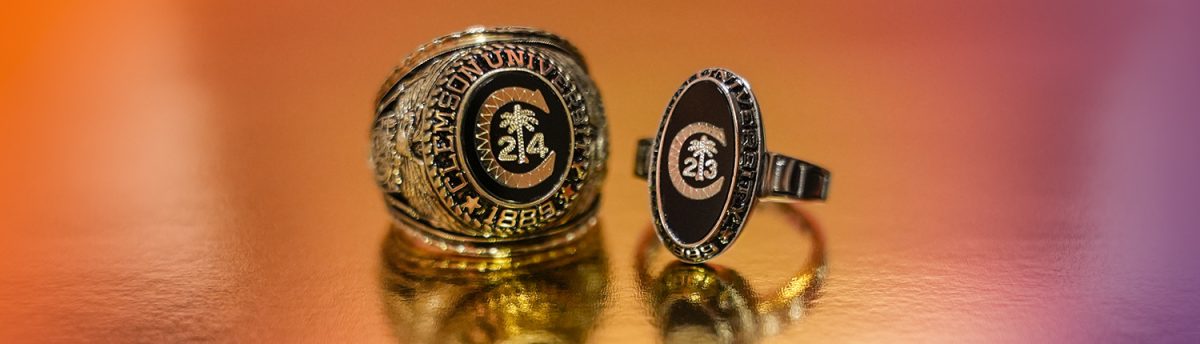 The traditional and dinner versions of the Clemson Ring are available for students who have completed 90 or more credit hours.