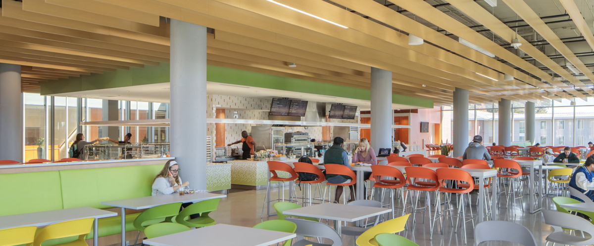 The Douthit Community Hub offers a different style of dining, having rotating, restaurant-style options for students.