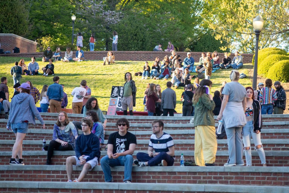 Clemson students gathered at the amphitheater for WSBF-FM's Pride Kickoff, which featured sets from Secret Shame, Peach Rings, Newgrounds Death Rugby and Pagan Rage.