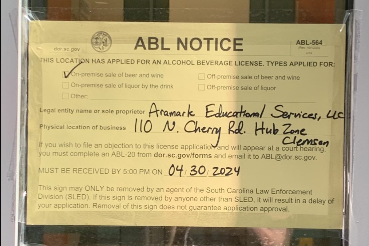 The ABL notice posted at Douthit Community Hub was first spotted on Monday, April 15.