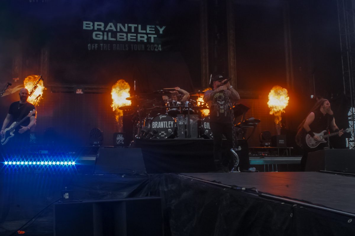 Brantley Gilbert during his set Friday night at the Rock the Country tour in Anderson, South Carolina.