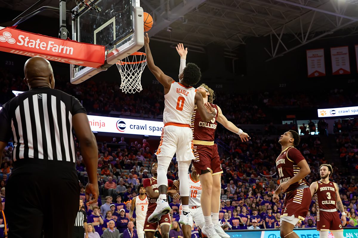 After point guard Josh Beadle (0) announced his transfer to Boston College, head coach Brad Brownell knew he needed to fill the gap. Seen in the background is rising senior Jaeden Zackery (3), who will be joining the Tigers this fall after landing on Brownell's radar thanks to his performance against Clemson in this January game.