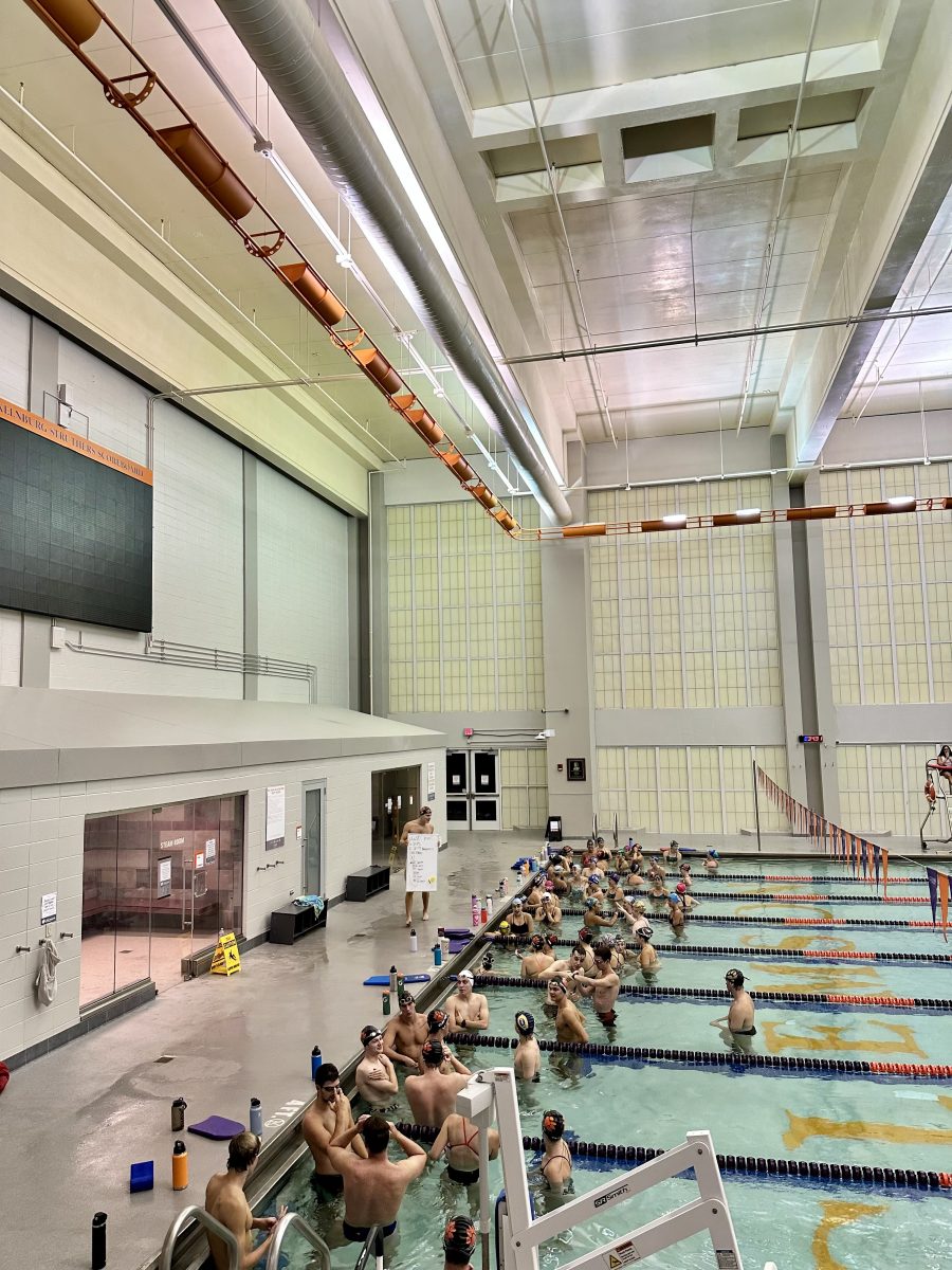 Clemson club swim working hard at their first practice of the year in August.