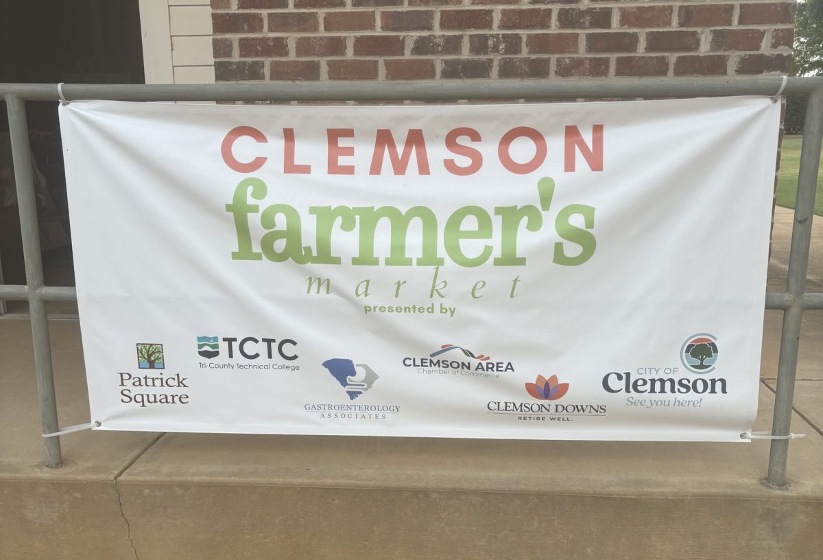 The city of Clemson puts on a farmers market every Thursday in Patrick Square.