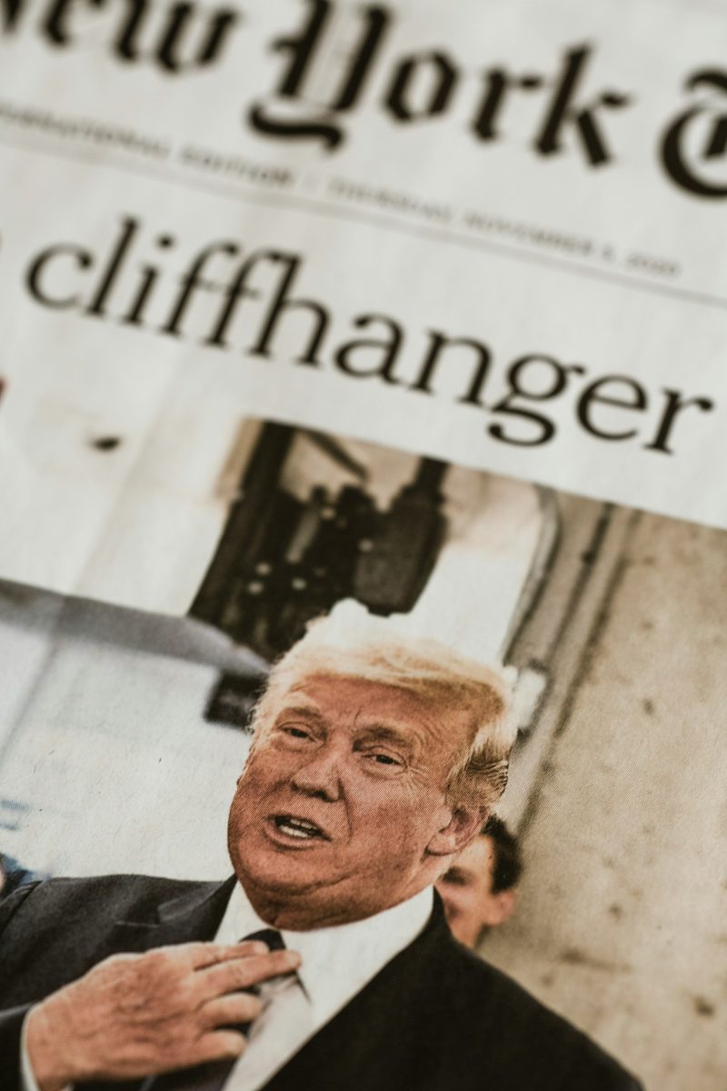 Donald Trump pictured on the front page of the New York Times. 