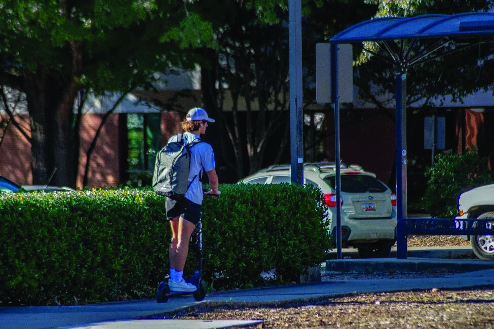 Students use scooters as convenient methods of transportation around campus and in the Clemson area.