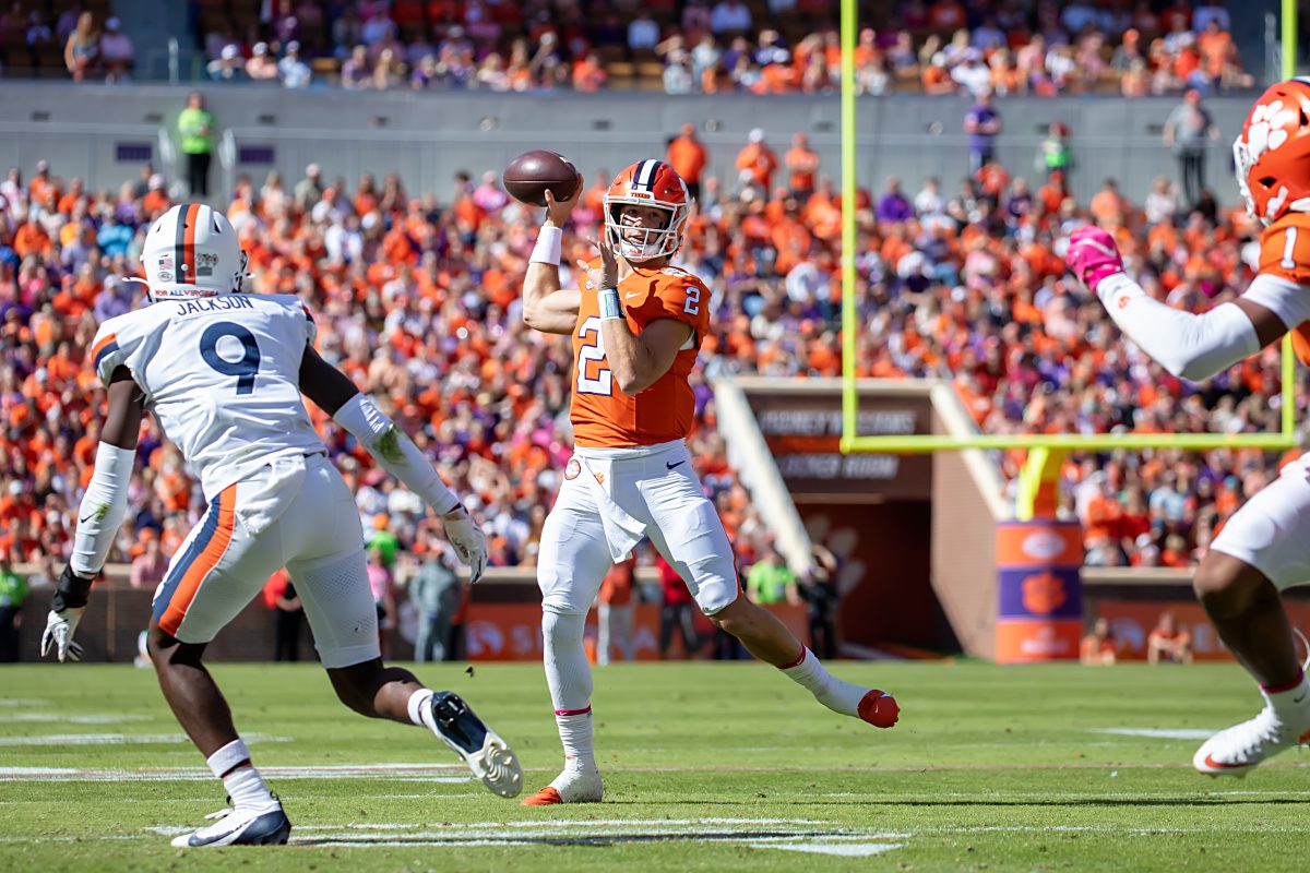 With 21, Klubnik sits third for the most passing touchdowns in the country, a result of his 2,064 throwing yards and four runs to the end zone.