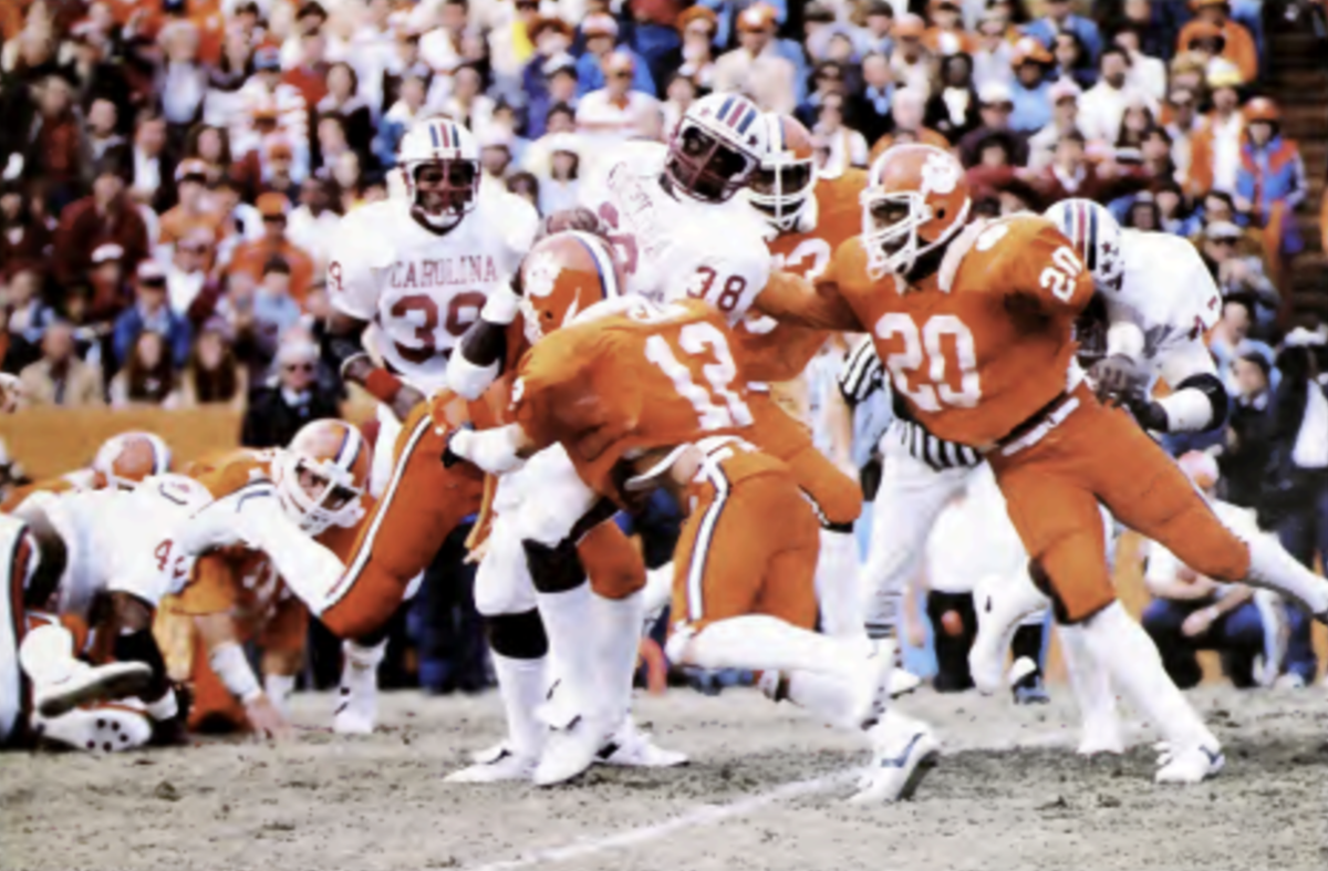 The orange britches that the Clemson football team wear go back to former head coach Danny Ford in 1980, who tried using them as motivation for the team.