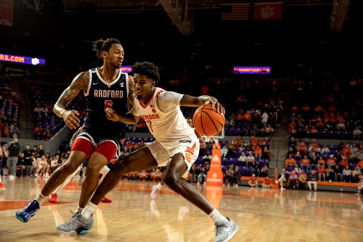 Clemson forward Chauncey Wiggins (7) had 14 points in the Sunshine Slam championship over Penn State on Nov. 26 in Daytona Beach, Florida. 