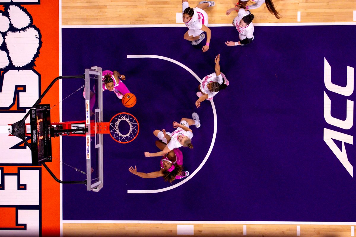 The Clemson women's basketball team played in its annual Breast Cancer Awareness game against Georgia Tech last season on Feb. 15. 